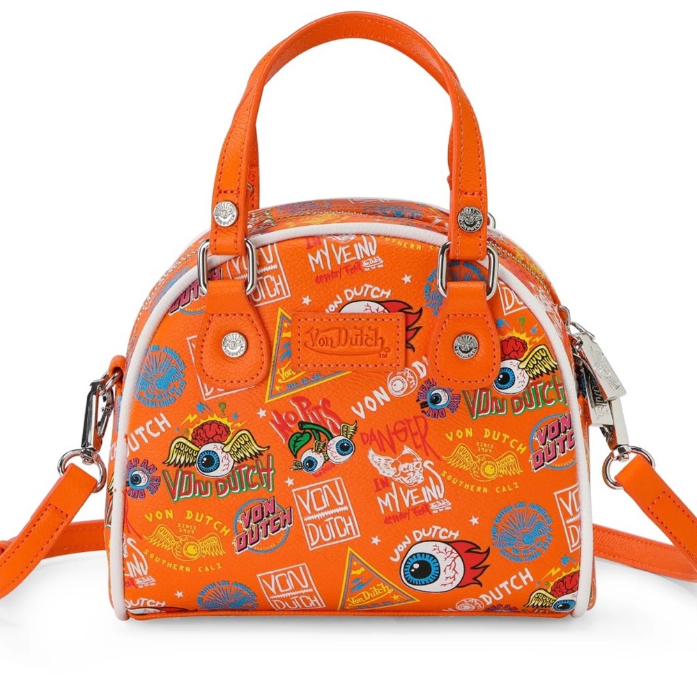 Von Dutch Graphic Jax Bowling Bag – Vibrant Orange